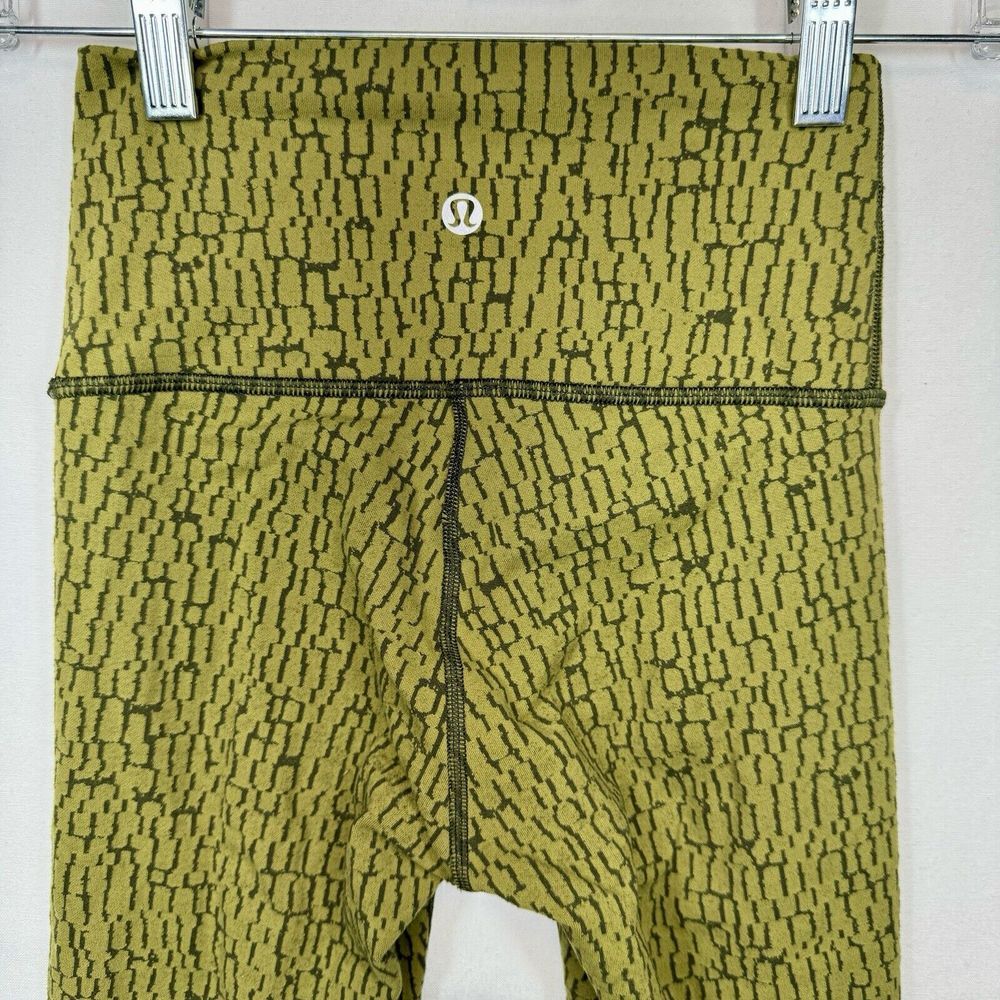 Lululemon Wunder Under High-Rise Tight Jacquard Mossy Dark Olive Leggings Sz 2